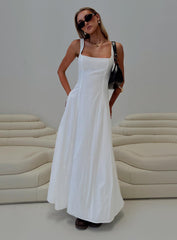 front view of model wearing Princess Polly You Can Maxi Dress White Square Neck