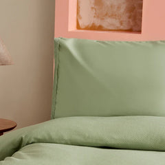 Karaca Home Alia, Doppelbett-Piqueset mit Spitze Salbeigrün aus 100 % Baumwolle