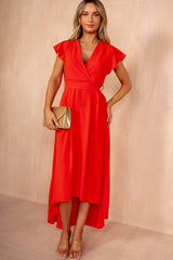 Nyla Burnt Orange Belted Midi Dress