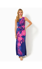 ADAYA MAXI SHIFT DRESS, BLUE MED NEVER ENDING SUMMER ENGINEERED WOVEN MAXI DRESS