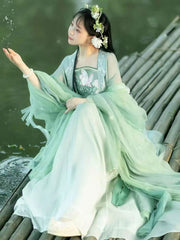 BlueDail Women Hanfu Dress Chinese Traditional Vintage Embroidery Hanfu Costume Daily Wear Hanfu Suit(4PCS)-01