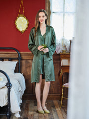 Silk Lace Robe Vintage Dark Green (Robe only)