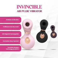 SHOTS Invincible Air Pulse Vibrator Purple Compact and sleek vibrator with soft textured surface for comfortable solo or partner use Singapore