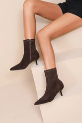 Blake Brown Suedette Point Toe Ankle Boots