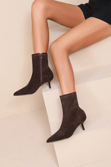 Blake Brown Suedette Point Toe Ankle Boots