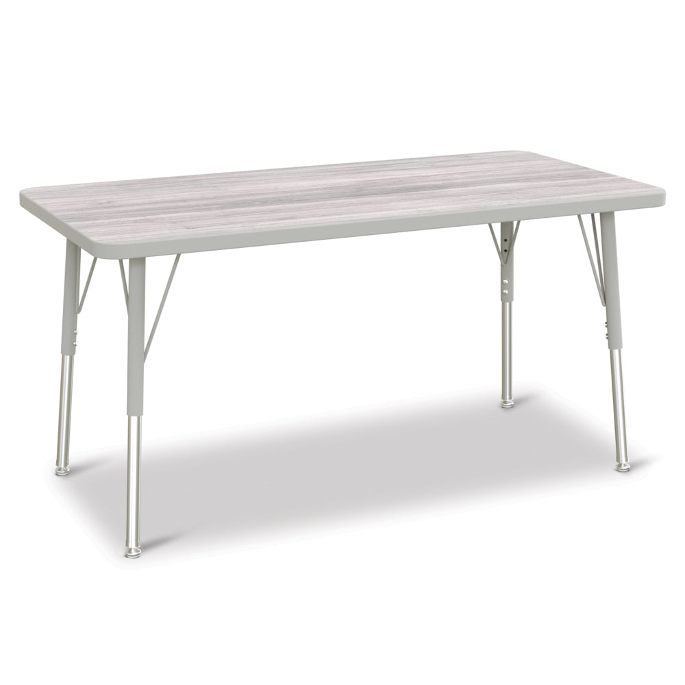 Jonti-Craft Berries Rectangle Activity Table - 24" x 48" - 24-31"H - Driftwood Grey/Grey