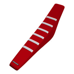 Honda CRF150F 08-20/CRF230F 08-20 WHITE/RED/RED Gripper Ribbed Seat Cover