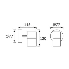 Outdoor wall light STRUHM GORDON GU10 7W polycarbonate PC black