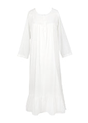 Catherine Long Sleeve Nightgown with Ruffle Hem