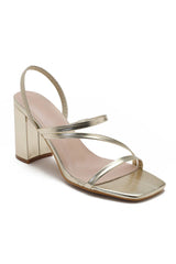 Luna Gold PU Slingback Block Heels