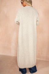 Arya Stone Hairy Knit Long Cardigan