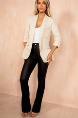 Maxine Stone Ruched Sleeve Blazer