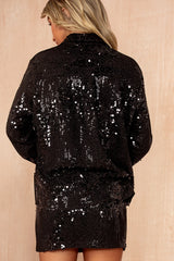 Emiliana Black Sequin Mini Skirt