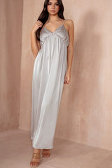 Louise Champagne Satin Dress