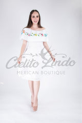 Mexican White Dress Off the Shoulder - Cielito Lindo