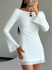 product Princess Polly Scoop Neck Lukea Long Sleeve Mini Dress White