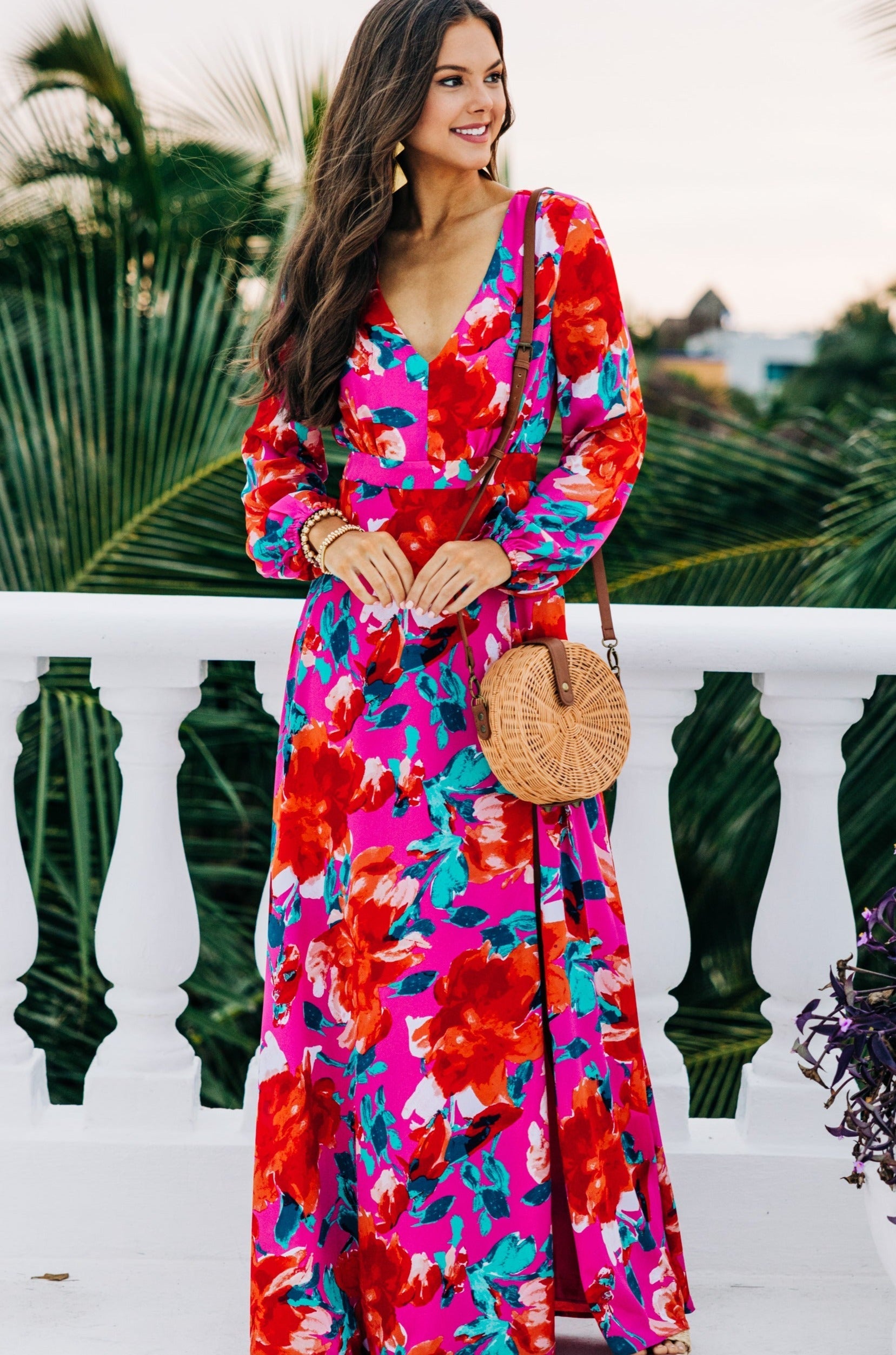 bright floral maxi dress, wedding guest dresses, spring maxi dresses, boutique maxi dresses