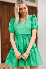 Women's dress, Babydoll dress, Puff shoulder sleeves, Ruffled dress, Cotton summer dress