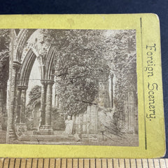Antique 1870s Tinturn Abbey Monmouthshire England Stereoview Photo Card P4373