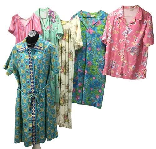Dresses - Retro Floral Moomoo Dresses, House Lounge Vintage Nightgowns, Cosplay Costume A, by The Old Grainery (blouses, c...