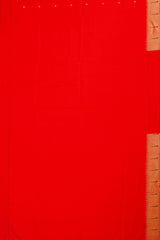 Paithani Silk Butta Red Saree With Single Muniya Border