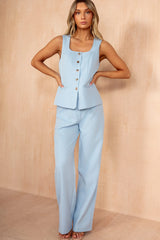Jo Sky Blue Tailored Straight Leg Trousers