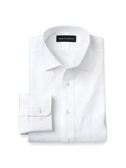 Product Image of Non-iron Cotton Twill Spread Collar Dress Shirt-White