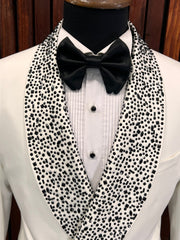 Men’s White Tuxedo with Rhinestone Lapel | Wedding & Prom Tux