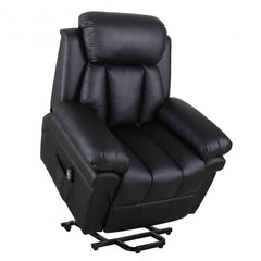 Power Lift Assistance Recliner Armchair W/ Extra Comfort Padding PU Leather Black