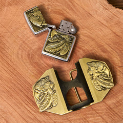 Männlicher DIY Bronze Triple Adler Ledergürtel mit verborgenem Feuerzeug