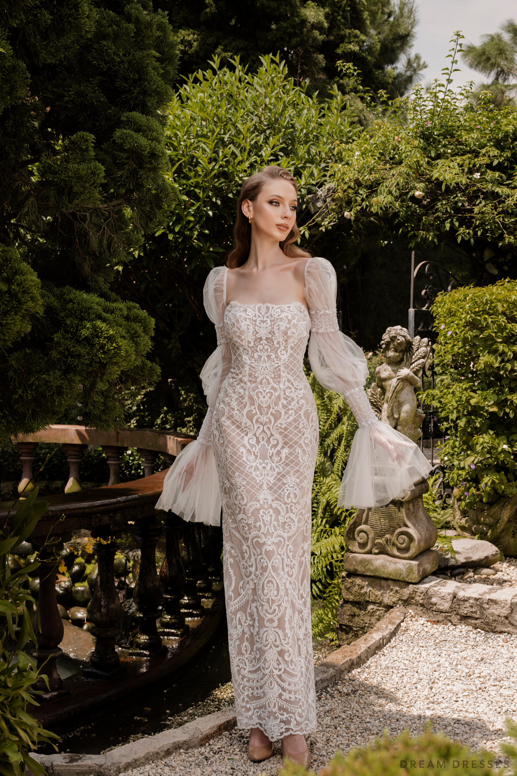 Lace Sheath Wedding Dress (#ARINA) - Dream Dresses by P.M.N.
