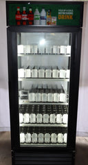True GEM-26 Single Glass Door Refrigerator, Glass Sides, w/ Spring Loaders CLEAN