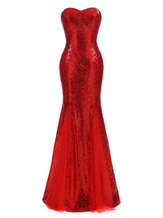 1930s Vintage Sequin Strapless Dress, classic 1930s style elegant retro fashion - Image 1