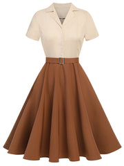 Snow White Style Button 1950s Dress, classic 1950s style elegant retro fashion - Image 4