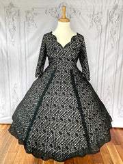 1950s Lace Illusion Cocktail Party Dress Vintage Cocktail Dress Authentic Vintage Black Faye