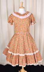 1970s Floral Lace Vintage Dance Dress Cats Like Us