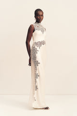 STRATUS LACE HIGH NECK MAXI DRESS - IVORY_F