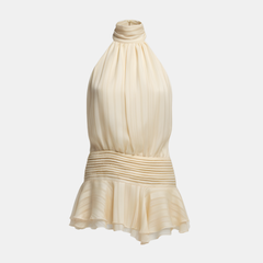 Amelie – Pleated Halter Summer Dress - Image 8