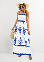 PRETTYGARDEN Summer Dress for Women Floral Sundress Spaghetti Strap Flowy Beach Vacation Boho Maxi Dresses - PRETTYGARDEN