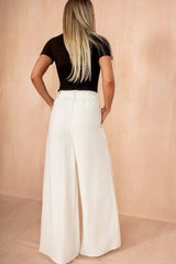 Kelsey Stone Linen Wide Leg Trousers