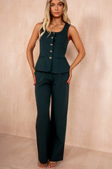 Jo Emerald Green Tailored Straight Leg Trousers