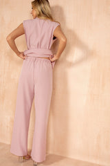 Kendal Dusty Pink Sleeveless Blazer Suit