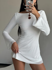 product Princess Polly Scoop Neck Lukea Long Sleeve Mini Dress White