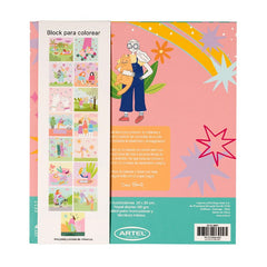 Block para colorear Amigas en Colores