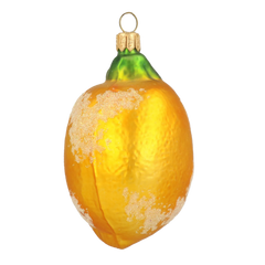 Frosted Amalfi Lemon Premium christmas glass ornament 2020-455