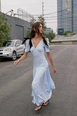 Drop Waist Maxi Dress in Blue