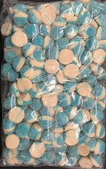 POMPON FRAMBOISE BLEU SUR