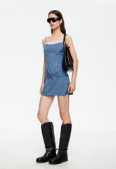 GLACÉ MINI DRESS - NAVY STRIPE