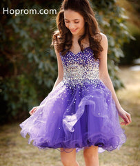 Girls Short Cocktail Dresses Lavender Purple Tulle Petite Dresses