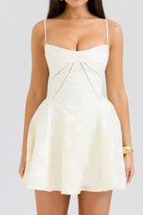 Serenita Vintage Cream Floral Mini Dress | Dress In Beauty